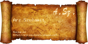 Arz Szulamit névjegykártya